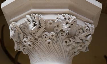 Carved botanical capital depicting British ferns